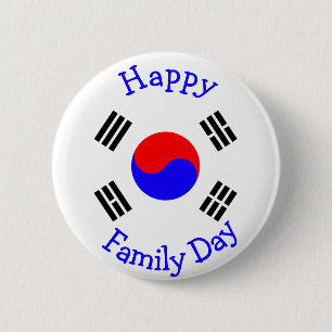 Happy Family Day - Korean Adoption 6 Cm Round Badge