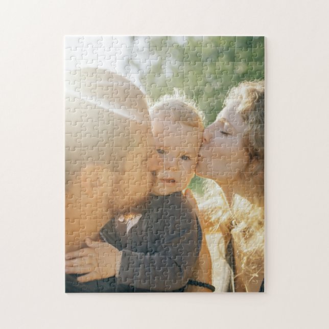 Happy Family Kiss Personalised Custom Photo  Jigsaw Puzzle (Vertical)