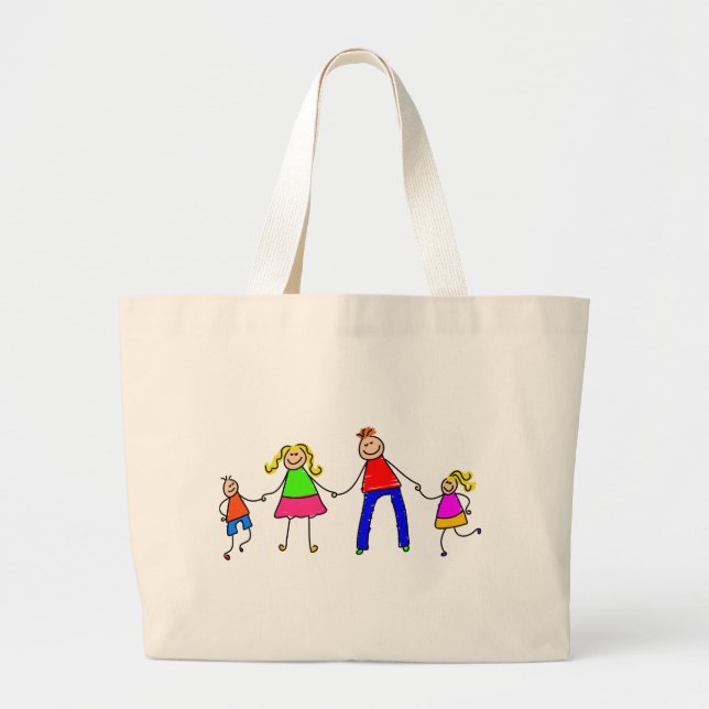 Happy Family Large Tote Bag (Front)