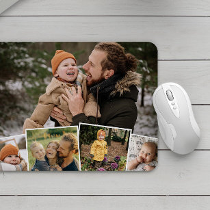 Happy Family Life Charming Photo Collage Mouse Mat