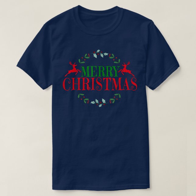 Happy Family Xmas Gift Merry Christmas Holiday Gif T-Shirt (Design Front)