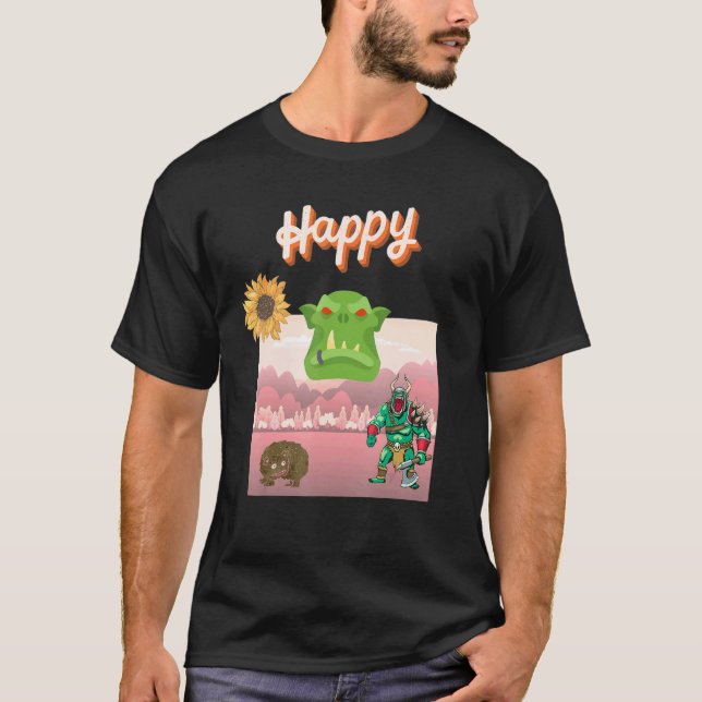 Happy Fantasy Tale Monster Orc With Beast Love Sto T-Shirt (Front)