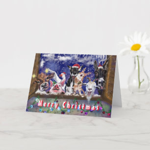 Happy Farm Animal Funny Christmas Card