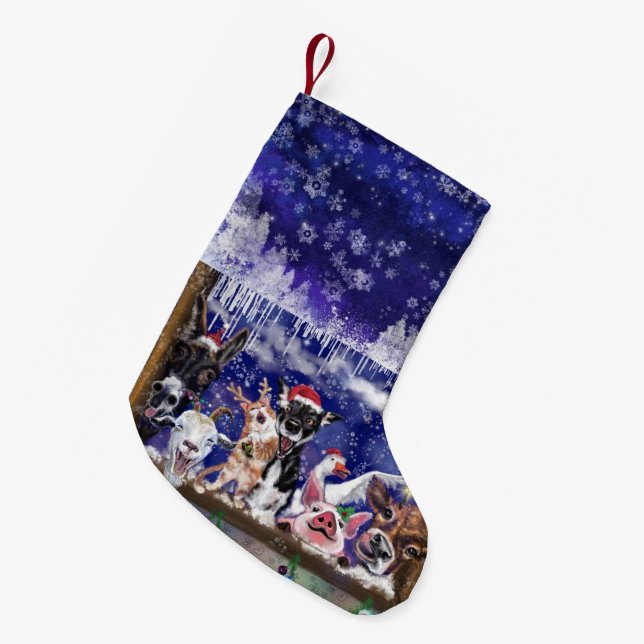 Happy Farm Animals Christmas Stocking (Front (Hanging))