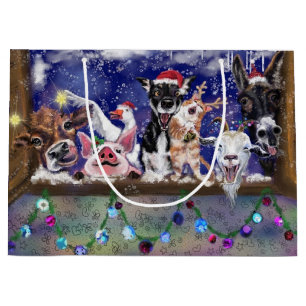 Happy Farm Animals Funny Christmas Gift Bag