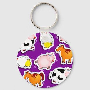 Happy farm background, keychain