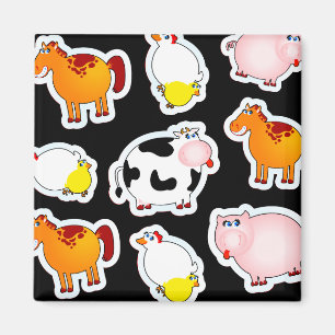 Happy farm background, magnet