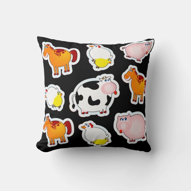Happy farm background, pillow (Front)