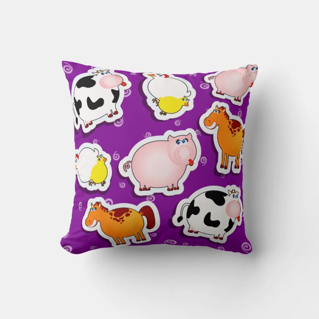 Happy farm background, pillow (Front)