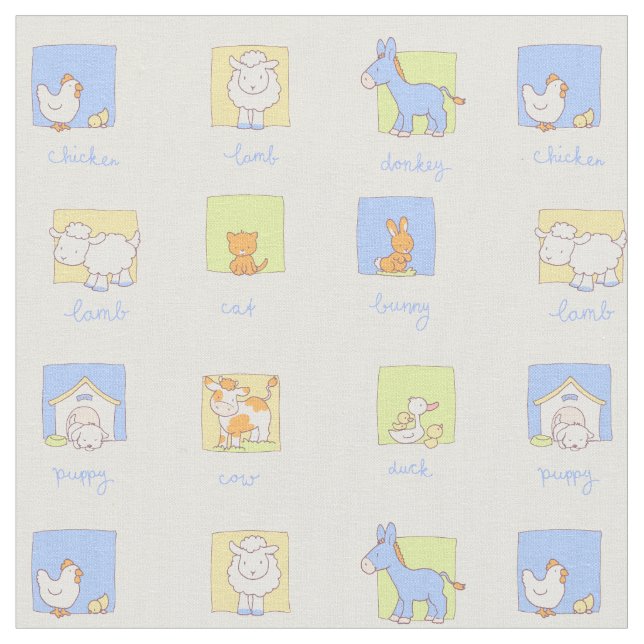 Happy Farm Fabric (Close Up)