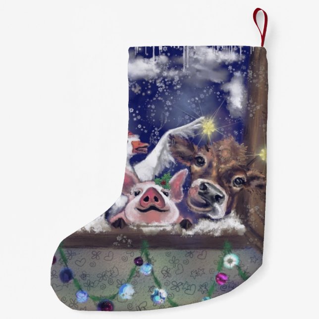 Happy Farm Funny Christmas Stocking (Back)