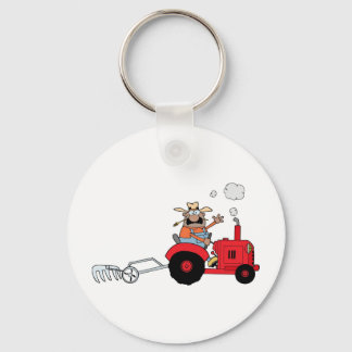Happy Farmer using a Tractor Key Ring