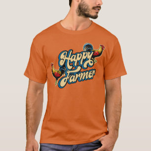 Happy Farmer with Rooster T-Shirt