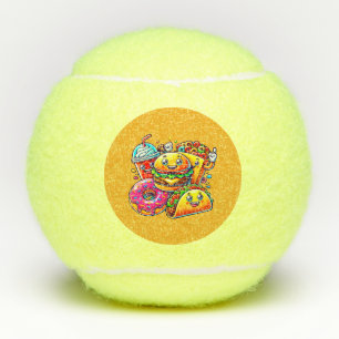 Happy Fast Food Characters Art for Tennis Balls
