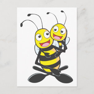 Happy Father and Daughter Bee Postcard