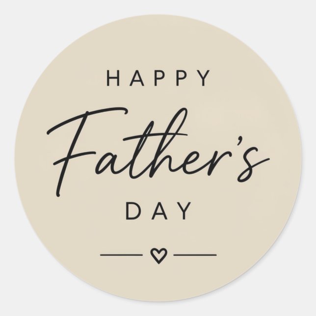 Happy Father Day Classic Round Sticker (Front)