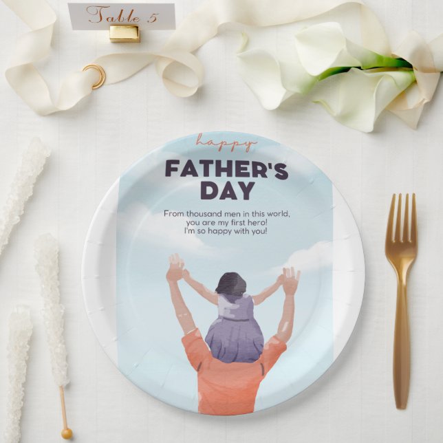 Happy Father Day, Paper Plate (Wedding)
