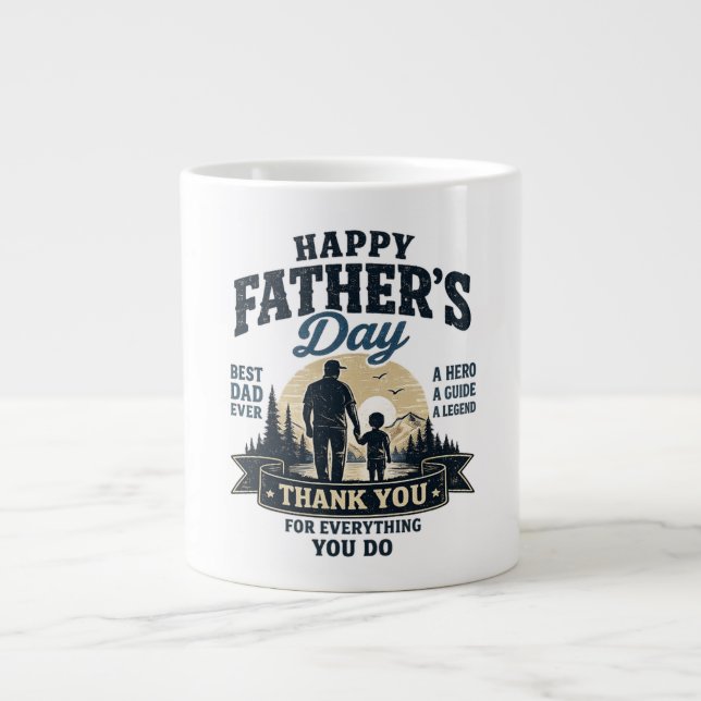 Happy Father’s Day-Best Dad Ever Large Coffee Mug (Front)