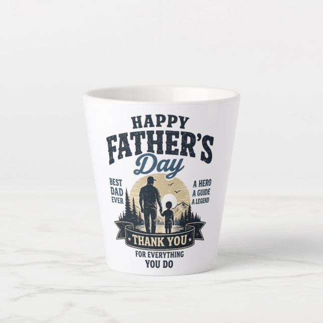 Happy Father’s Day-Best Dad Ever Latte Mug (Front)