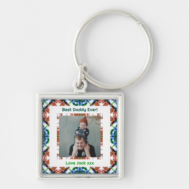 Happy Father’s Day Best Daddy Dad Papa Ever Photo Key Ring (Front)
