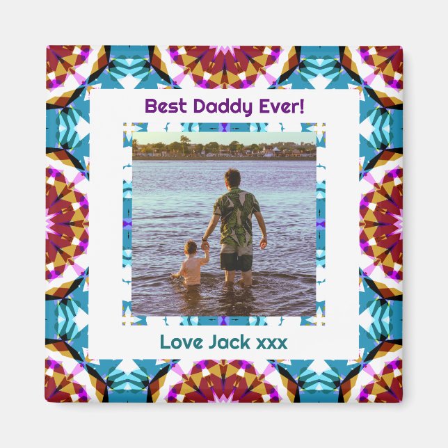 Happy Father’s Day Best Daddy Dad Papa Ever Photo Magnet (Front)
