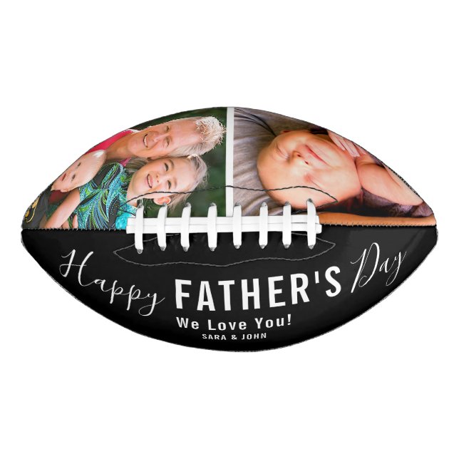 Happy Father’s Day Black 2 Photos Modern Name American Football (Front)