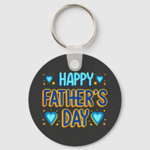 Happy Father’s Day Blue & Gold Heart Keychain
