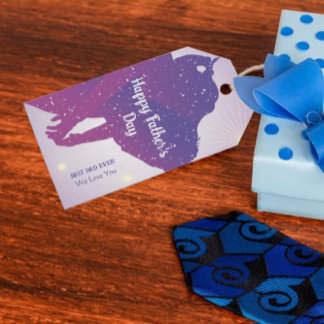 Happy Father’s Day Celestial Purple Night Sky  Gift Tags