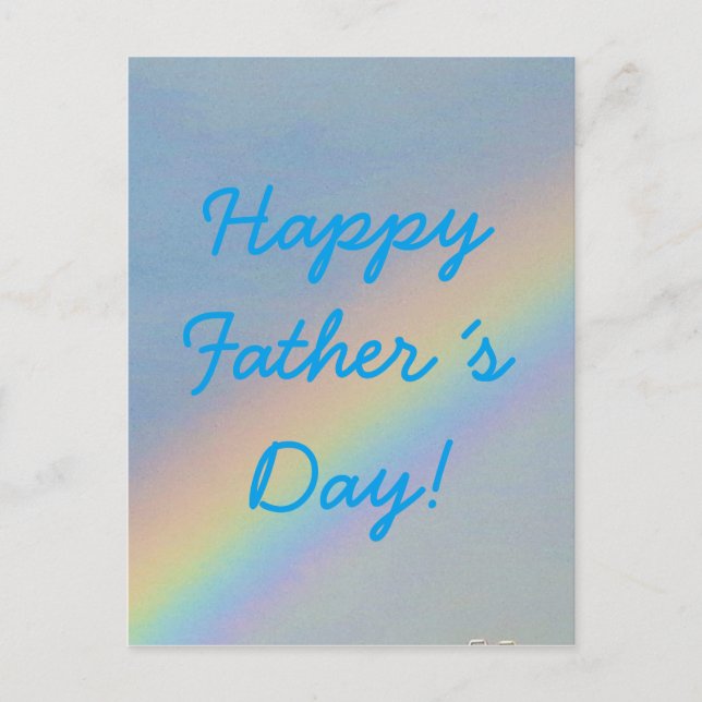 Happy Father´s Day Colourful Rainbow Blue Sky Phot Postcard (Front)