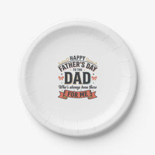 Happy Father’s Day Dad Vintage Typography Paper Plate