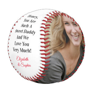 Happy Father’s Day! DIY 2 Messages, 2 Photos Names Baseball