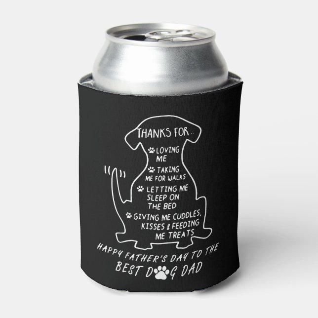 Happy Father s Day Dog Dad Can Cooler (Can Front)
