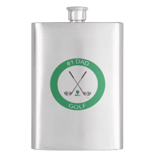 Happy Father 's Day  Golf Logo, Cool Flask