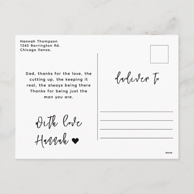 Happy Father’s Day Photo | Custom Dad Ever Holiday Postcard (Back)