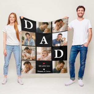 Happy Father’s Day Photo Personalised Dad Ever Fleece Blanket