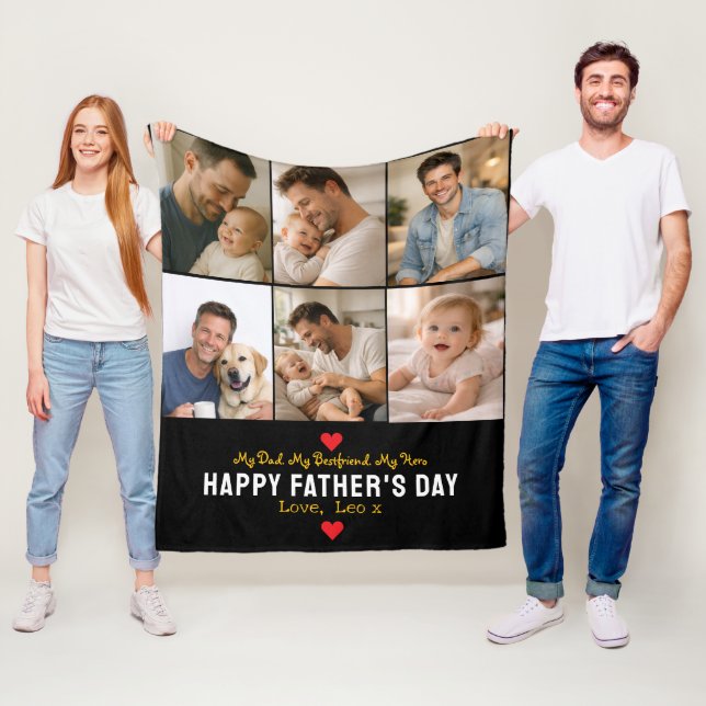 Happy Father’s Day Photo | Personalized Dad Ever Fleece Blanket (In Situ)
