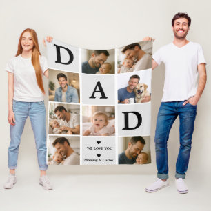 Happy Father’s Day Photo Personalized Dad Ever Fleece Blanket