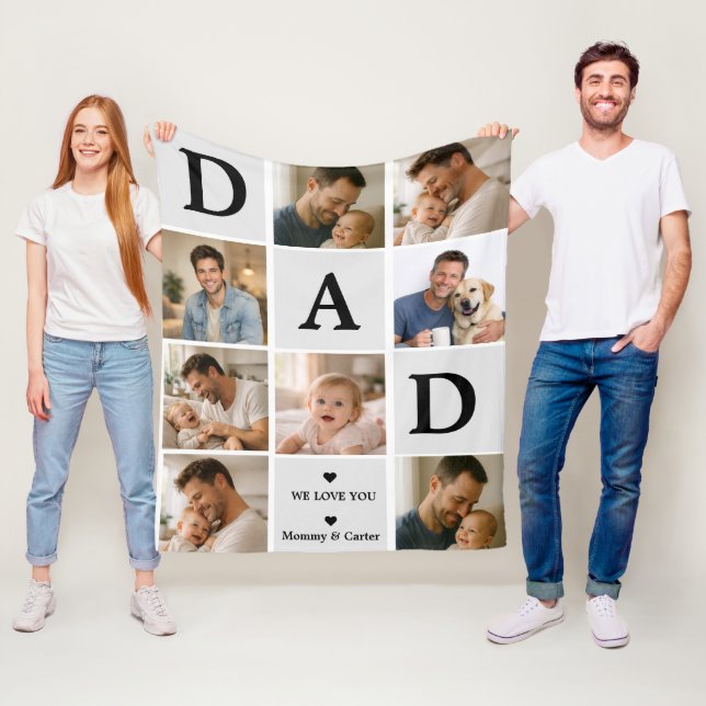Happy Father’s Day Photo | Personalized Dad Ever Fleece Blanket (In Situ)