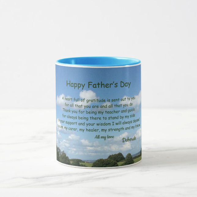 Happy Father’s Day poem personalised Mug (Center)