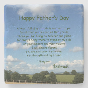 Happy Father’s  Day poem personalised Stone Coaster