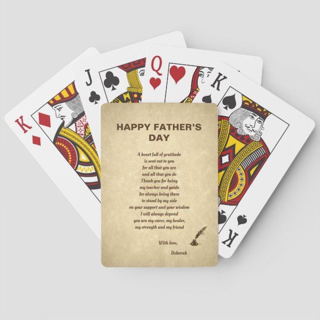 Happy Father’s Day poem Playing Cards (Back)