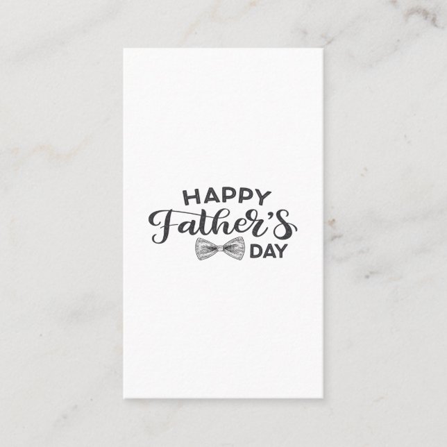Happy Father’s Day T-Shirt with Elegant Bow Tie  Business Card (Front)