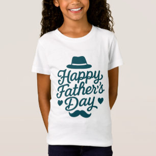 "Happy Father’s Day Typography – Vintage Moustache T-Shirt