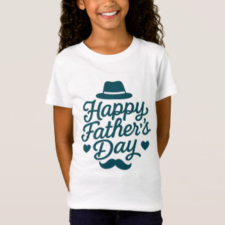 "Happy Father’s Day Typography – Vintage Moustache T-Shirt