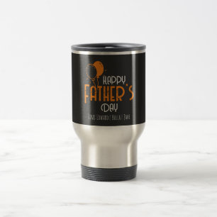 Happy Father’s Day with Orange Balloons & Names Travel Mug