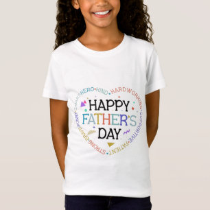 Happy Father’s Day Word Cloud Heart Design T-Shirt