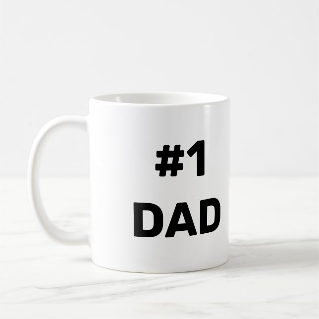 Happy Father's Day #1 Dad  Coffee Mug (Left)
