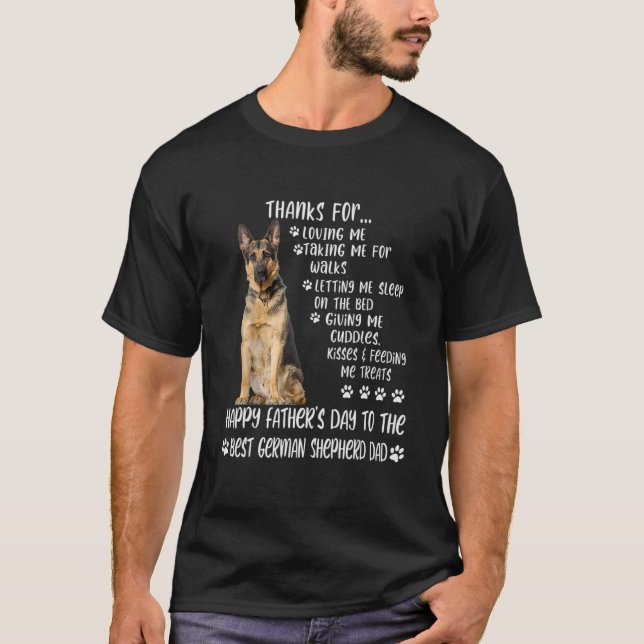 Happy Father's Day 2021 German Shepherd Dad Dog Lo T-Shirt (Front)