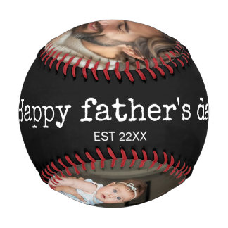 Happy fathers day 2photo elegant custom script baseball
