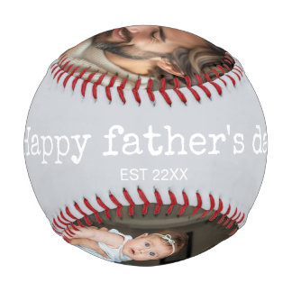 Happy fathers day 2photo elegant custom script baseball